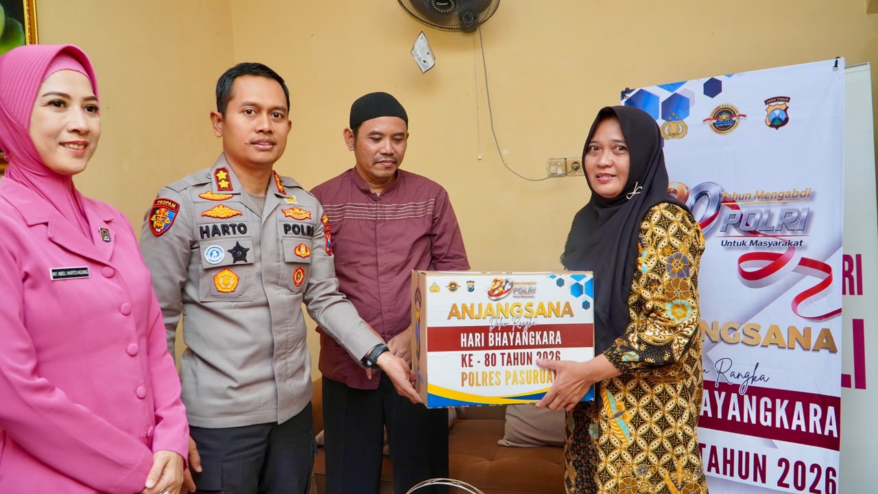 Hari Bhayangkara ke-80, Kapolres Pasuruan Anjangsana Anggota Sakit dan Warakawuri